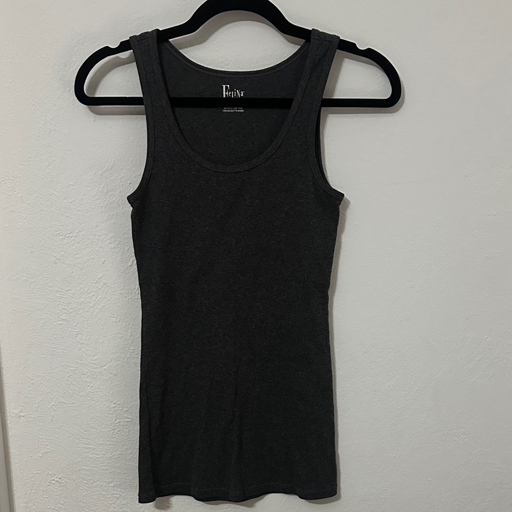 FELINA Charcoal Ribbed Tank Top - Women